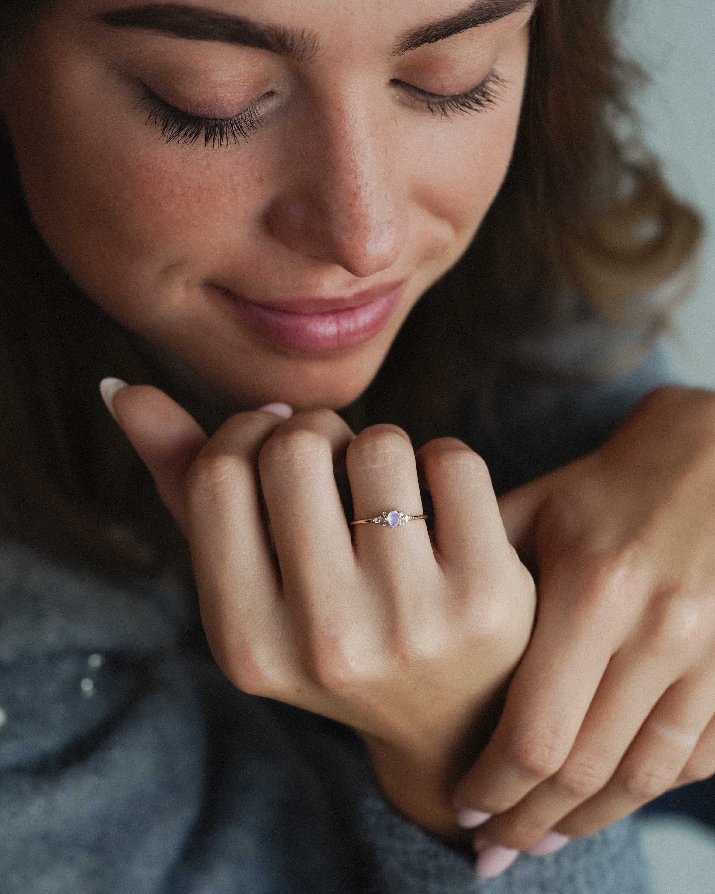 Eroni | 14K Witte Saffier Details Ring