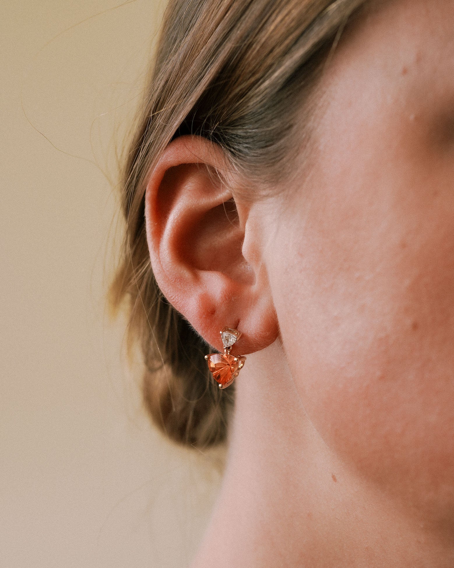 Ori | Vintage Topaas & Witte Saffier Oorbellen