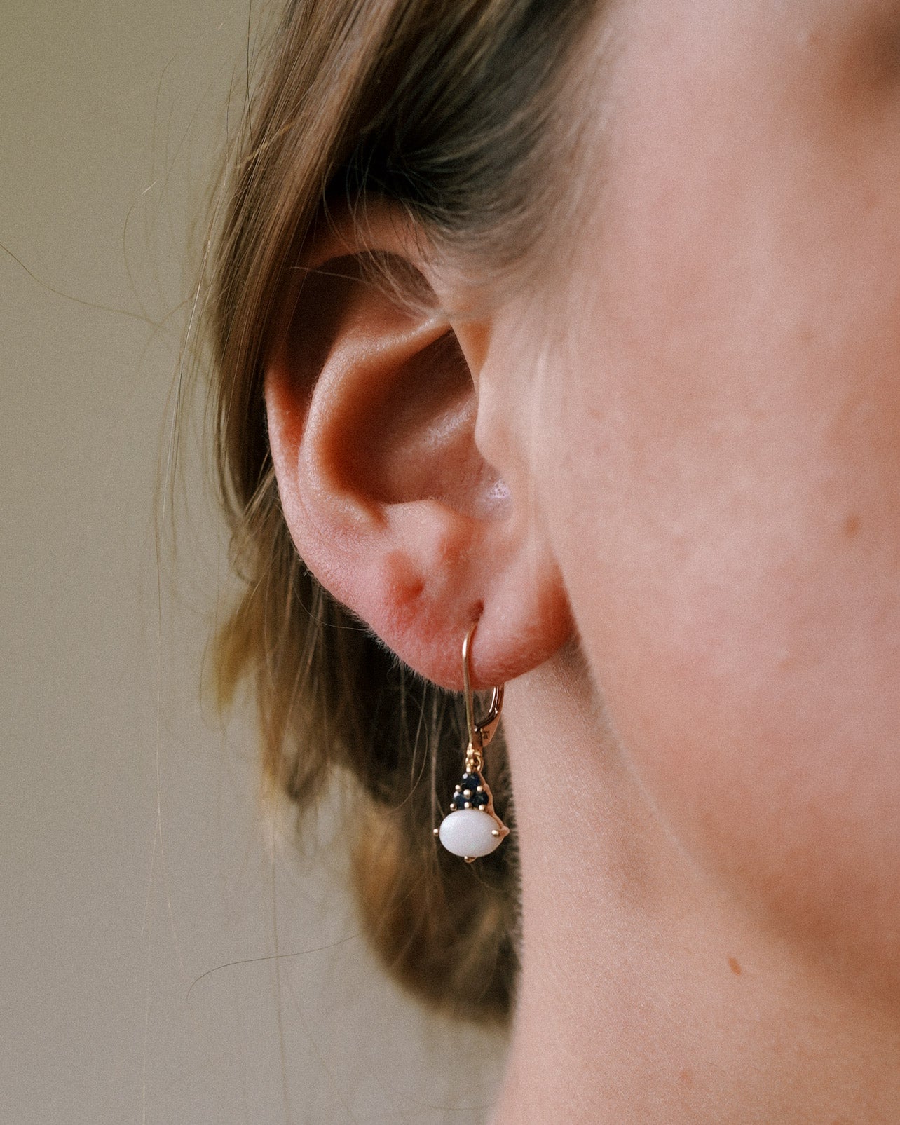 Fira | Vintage Opaal & Saffier Oorbellen