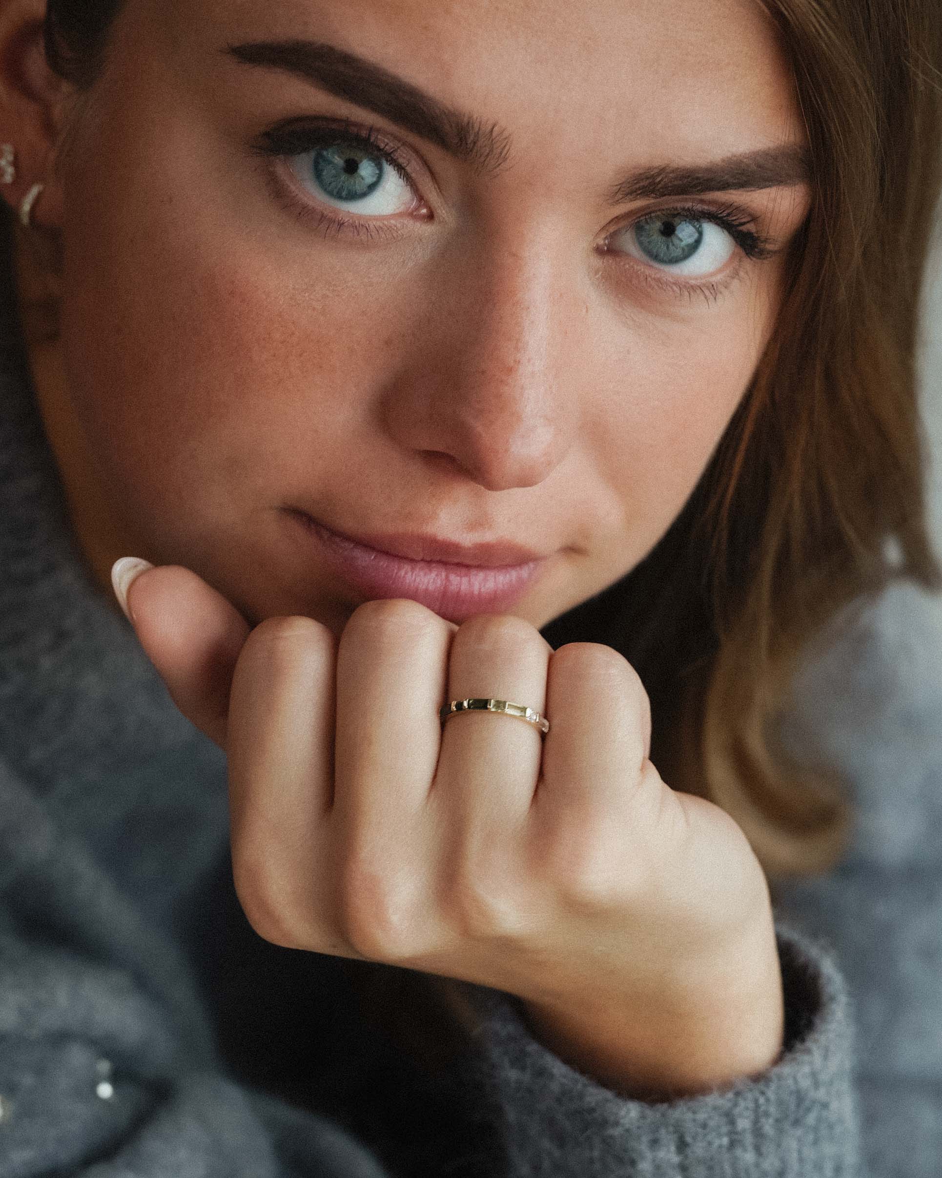 Mirelle | 14K Toermalijn, Olivijn & Witte Saffier Baguette Ring
