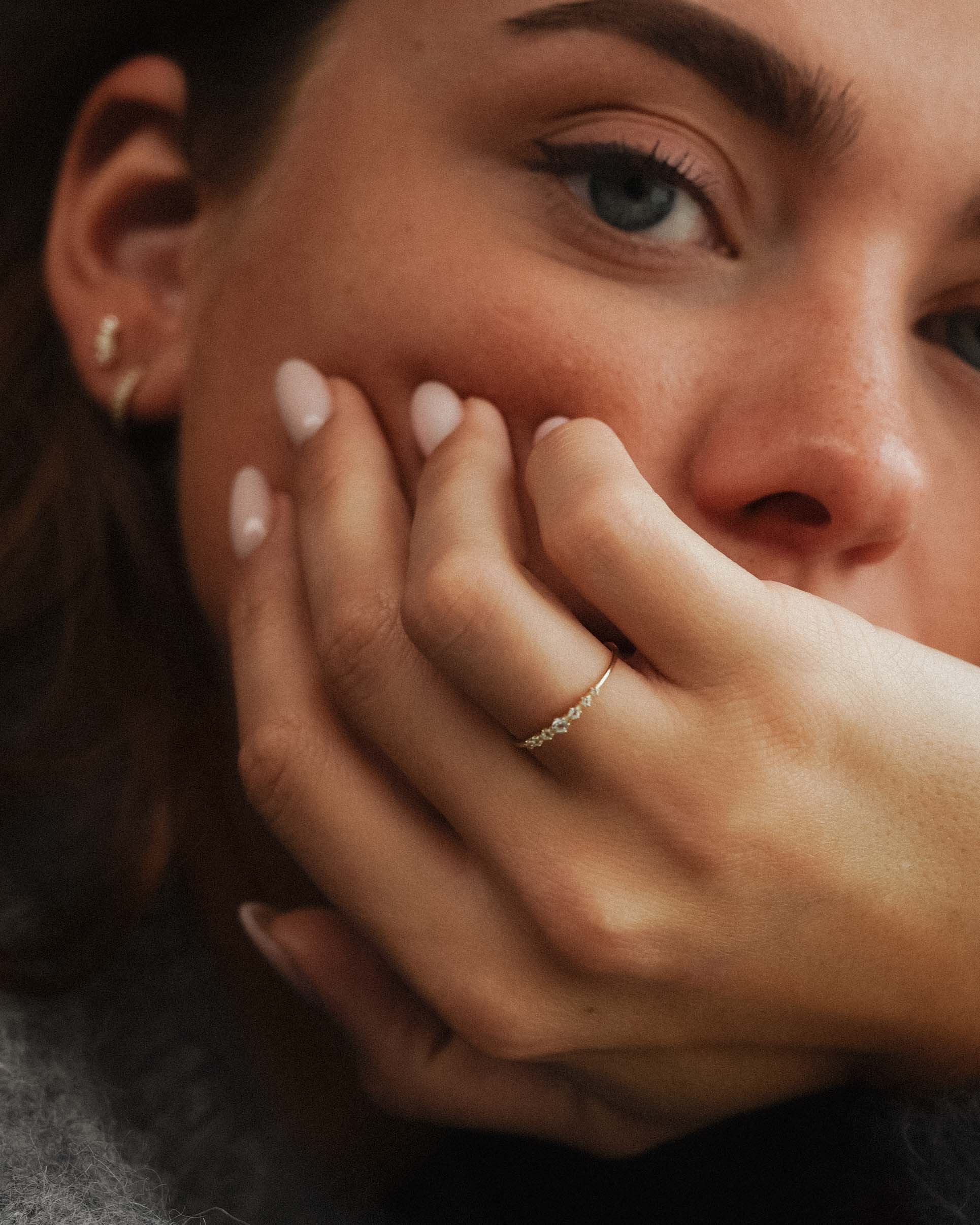 Celine | 14K Blauwe Topaas Stacking Ring