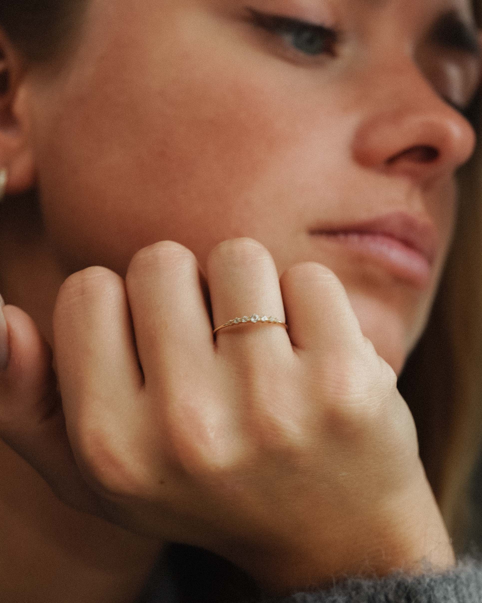 Celine | 14K Blauwe Topaas Stacking Ring