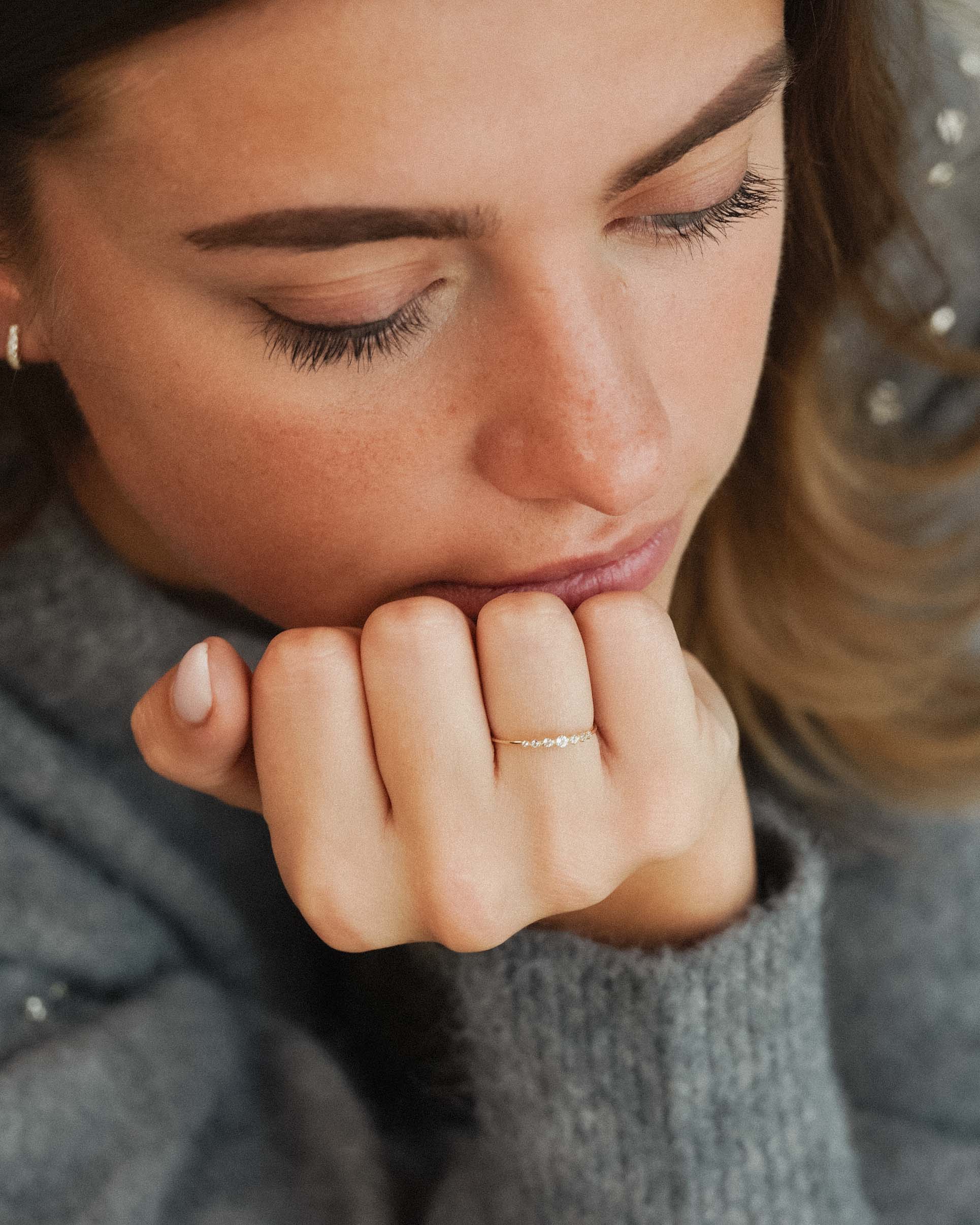 Celine | 14K Blauwe Topaas Stacking Ring