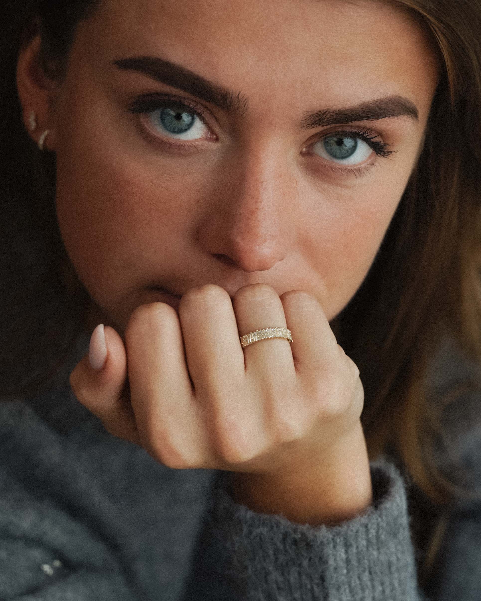 Althea | 14K Witte Topaas Baguette Statement Ring