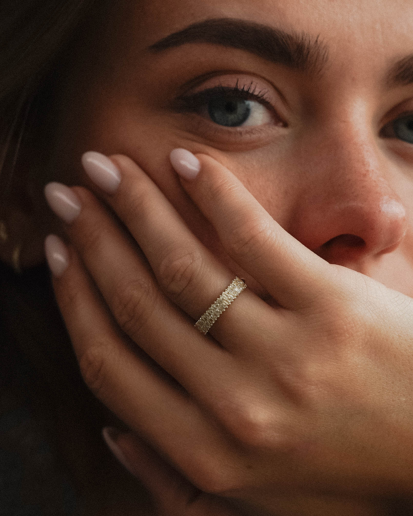 Althea | 14K Witte Topaas Baguette Statement Ring