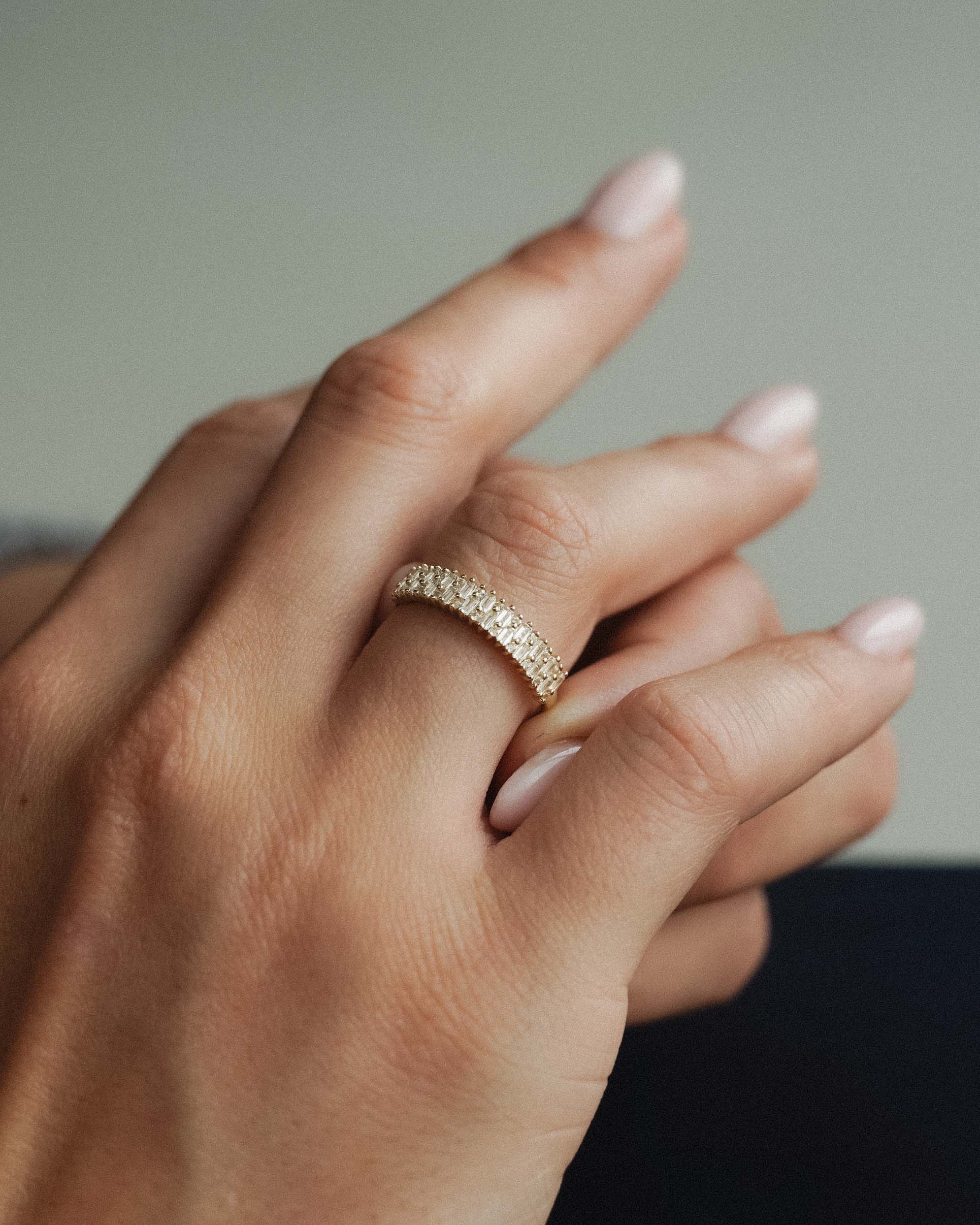 Althea | 14K Witte Topaas Baguette Statement Ring