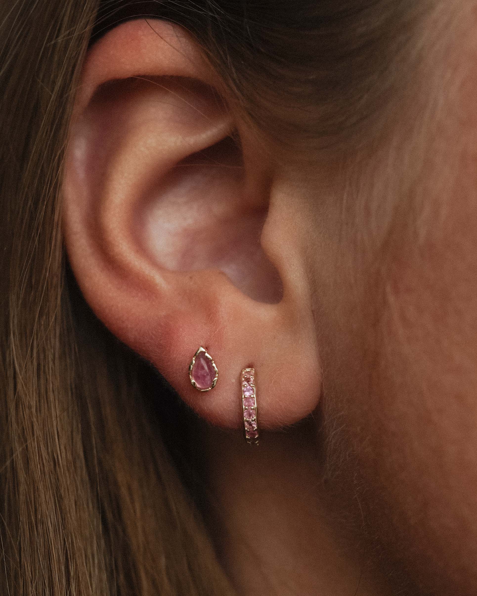 Elowyn | 14K Toermalijn Pear Cut Studs