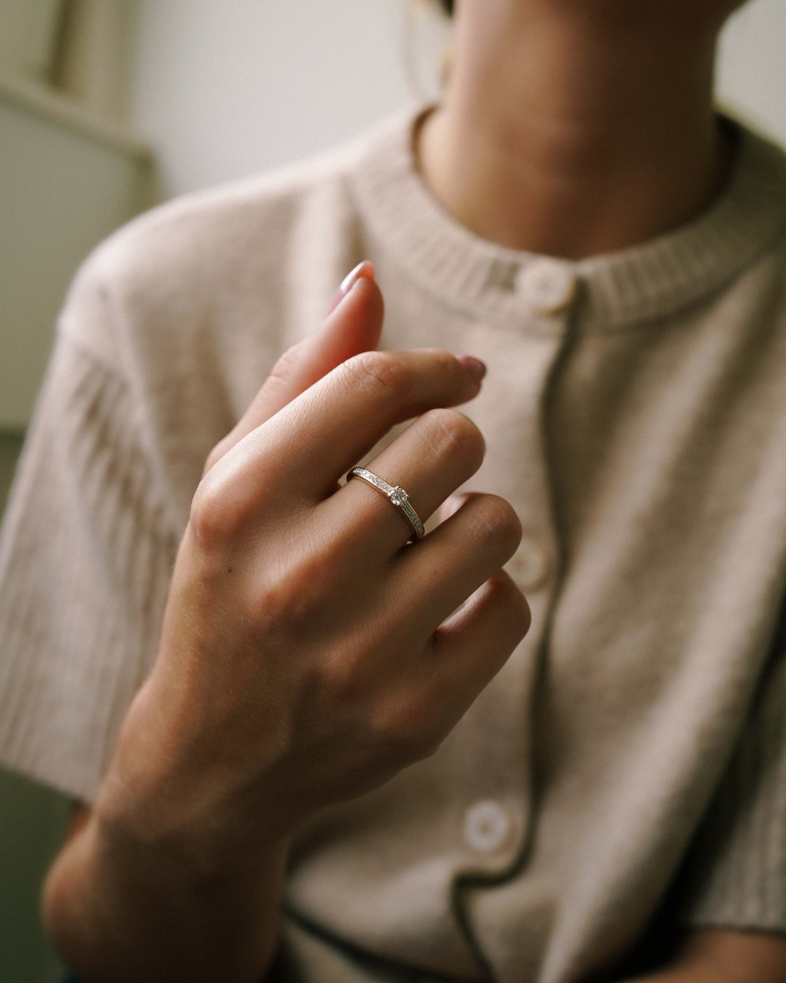 Agnes | 14K Geel Goud Briljant (0.3ct) Ring