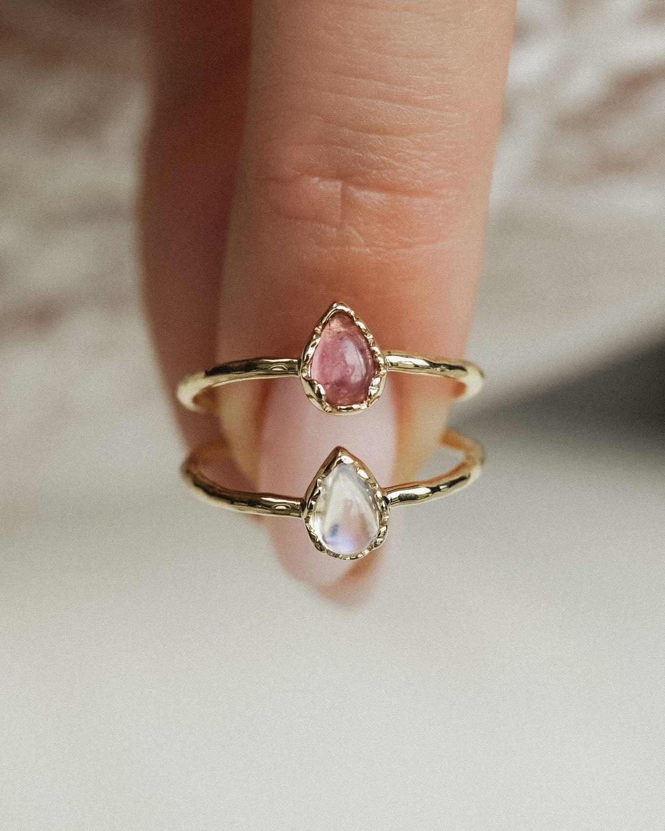 Lysandra | 14K Toermalijn Solitair Pear Cut Ring