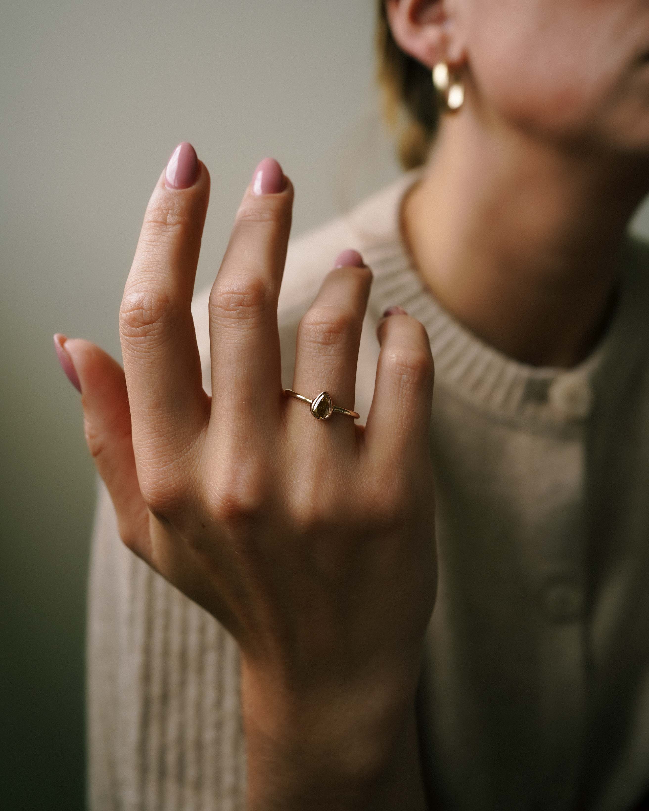 Florine | 14K Geel Goud Cognac Briljant (0.6ct) Solitair Ring