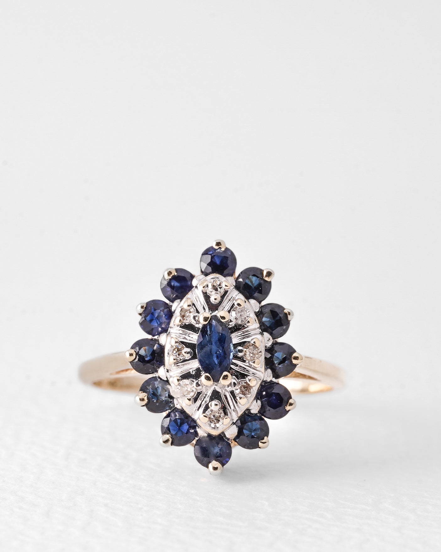 Mysa | Vintage Saffier & Diamant Ring