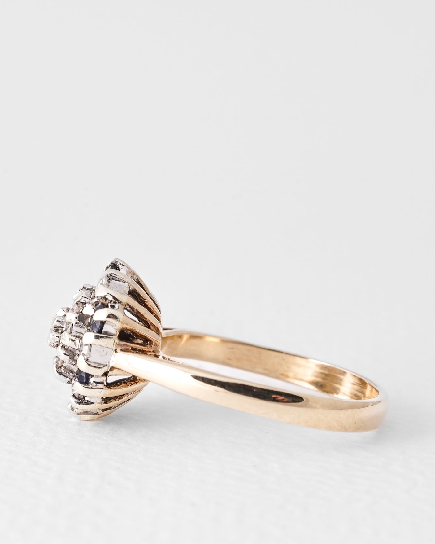 Lóa | Vintage Saffier & Diamant Ring