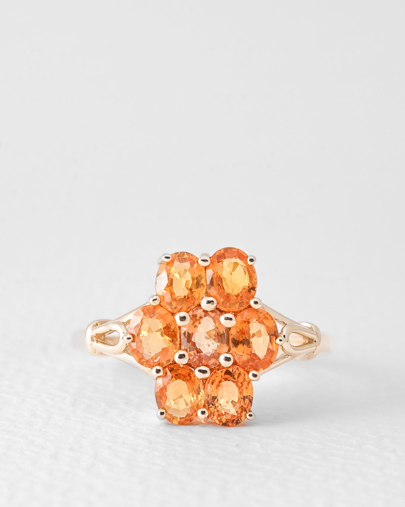 Meja | Vintage Oranje Saffier Cluster Ring