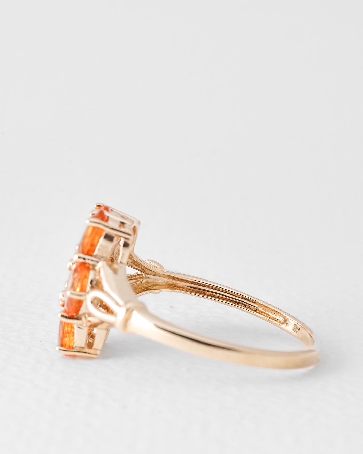 Meja | Vintage Oranje Saffier Cluster Ring