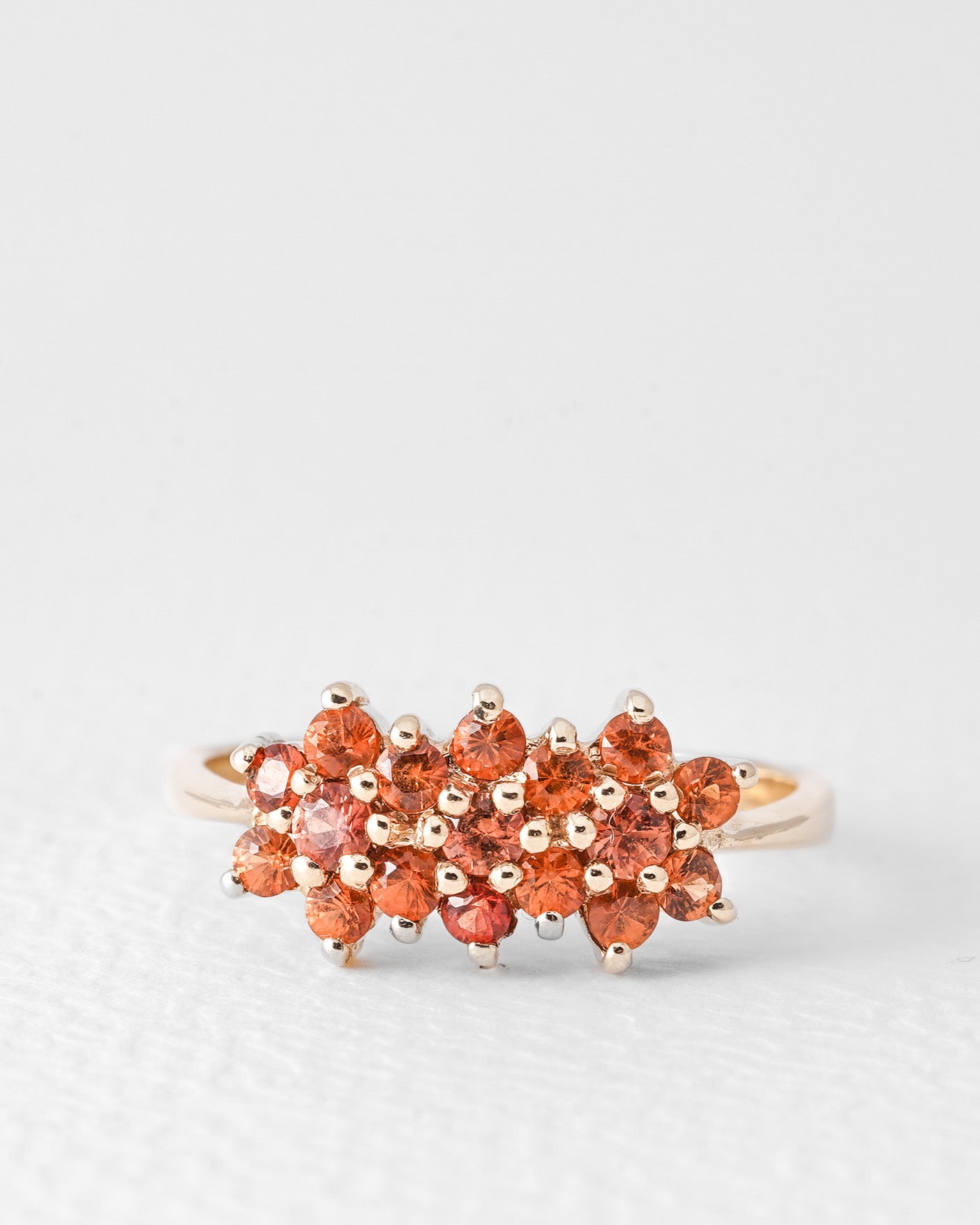 Lume | Vintage Oranje Saffier Cluster Ring
