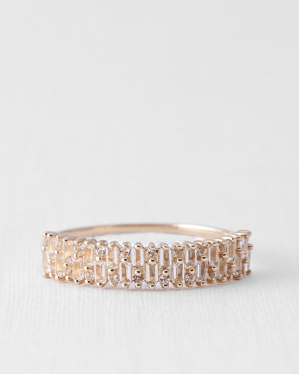 Althea | 14K Witte Topaas Baguette Statement Ring