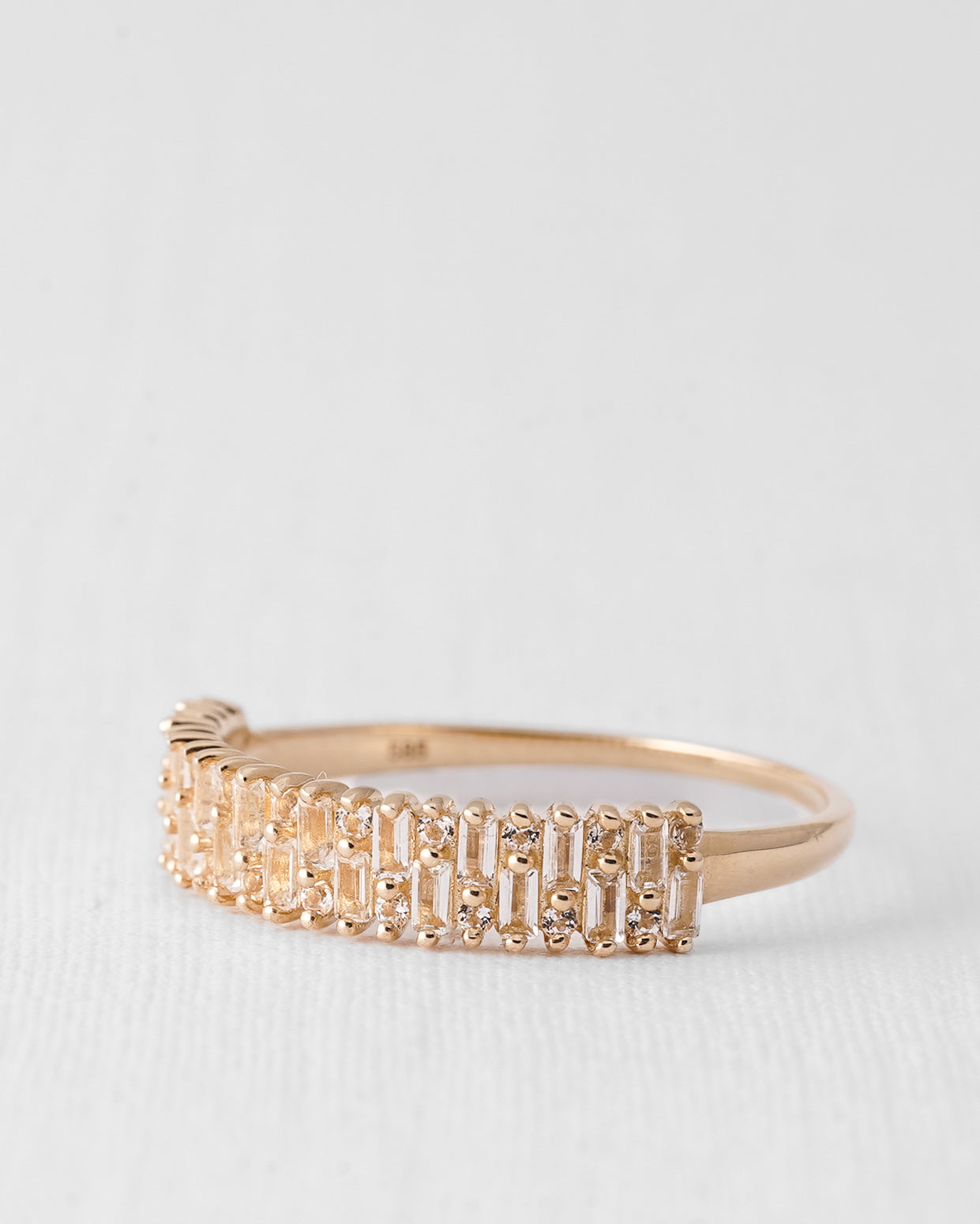 Althea | 14K Witte Topaas Baguette Statement Ring