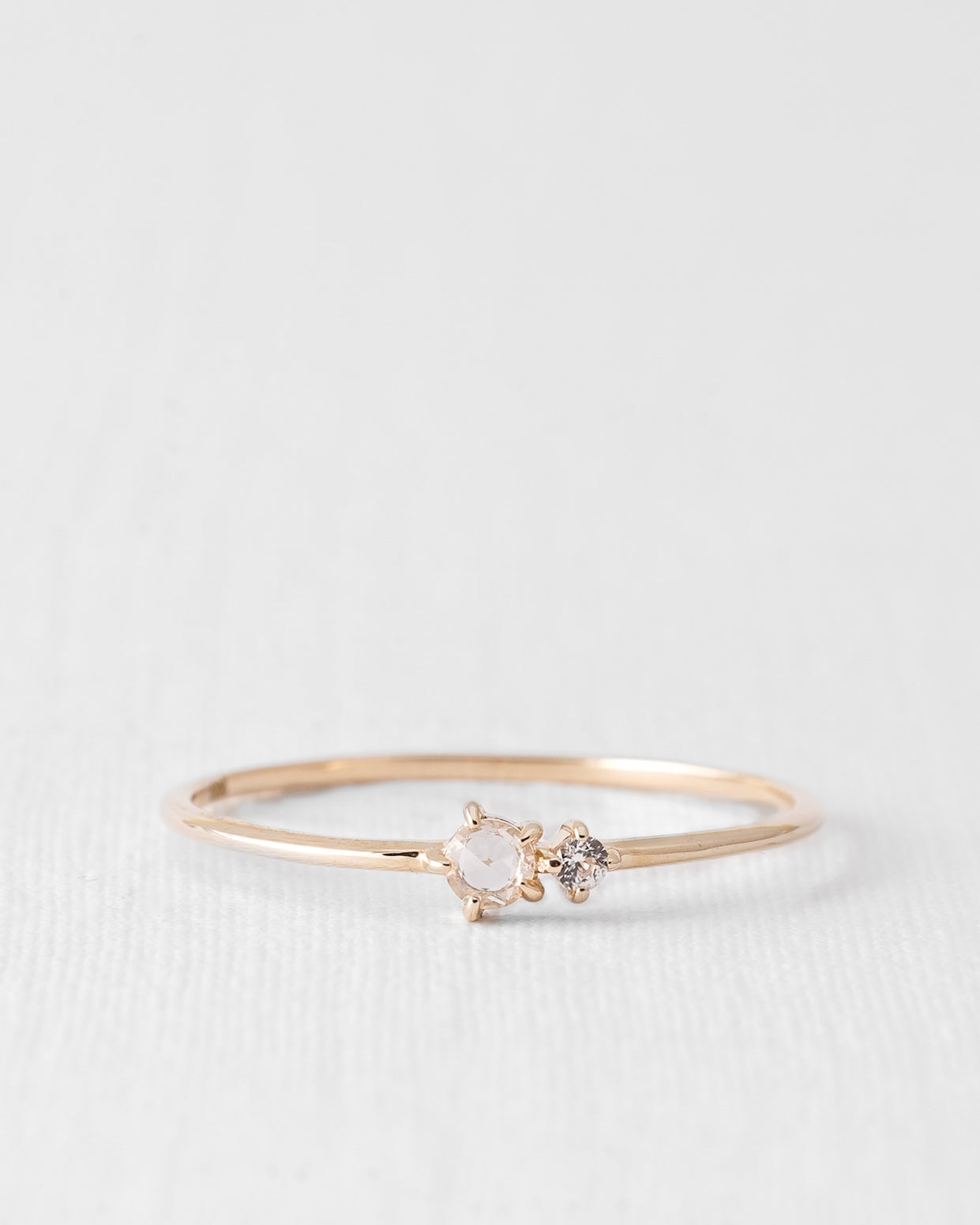 Naeva | 14K Witte Saffier Toi-et-moi Ring