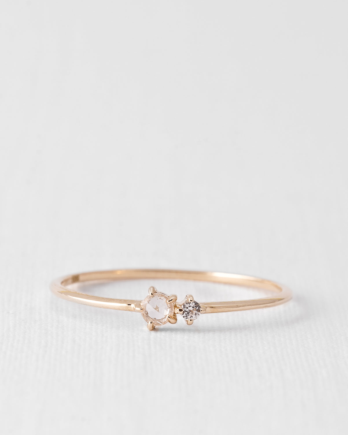 Naeva | 14K Witte Saffier Toi-et-moi Ring