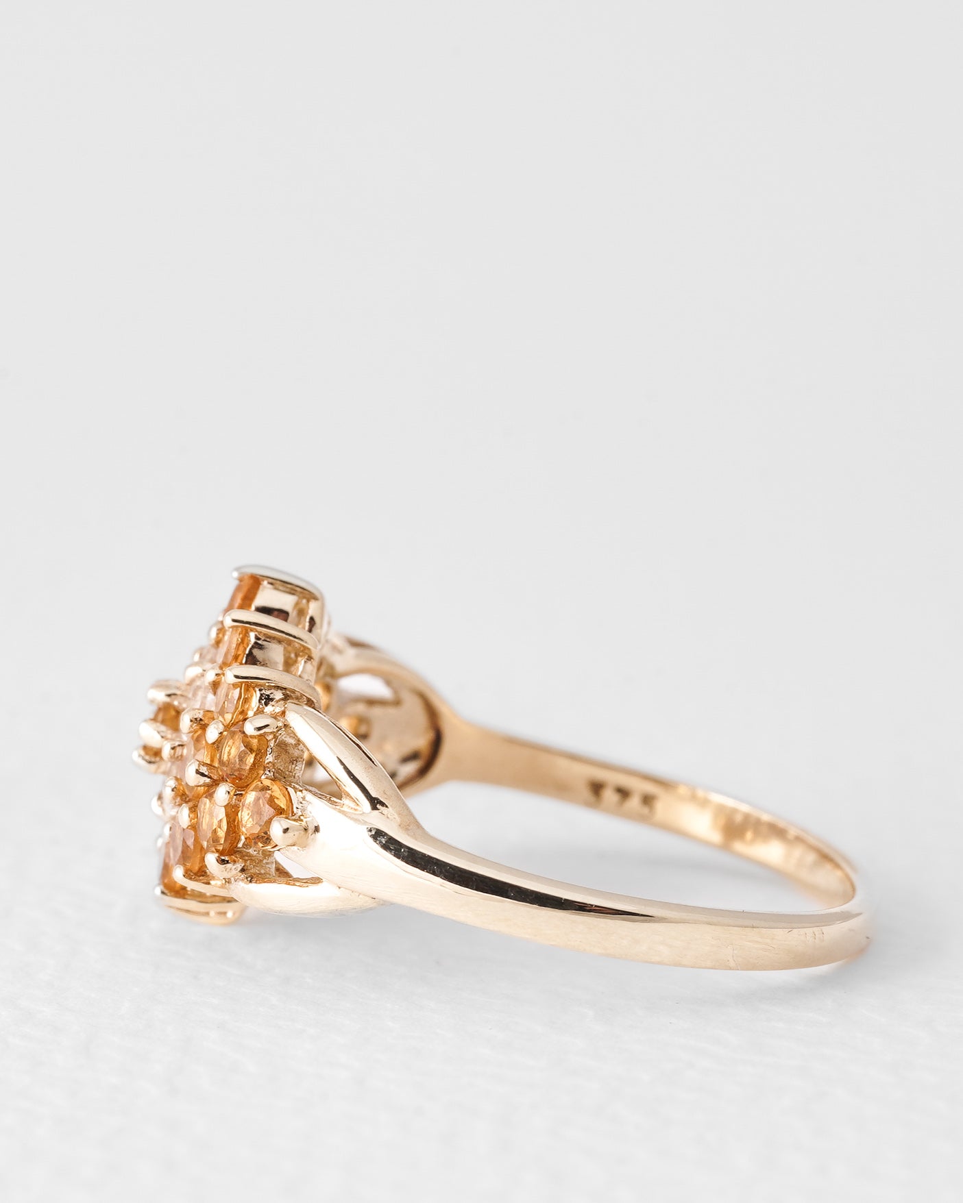 Fien | Vintage Citrien & Witte Saffier Ring