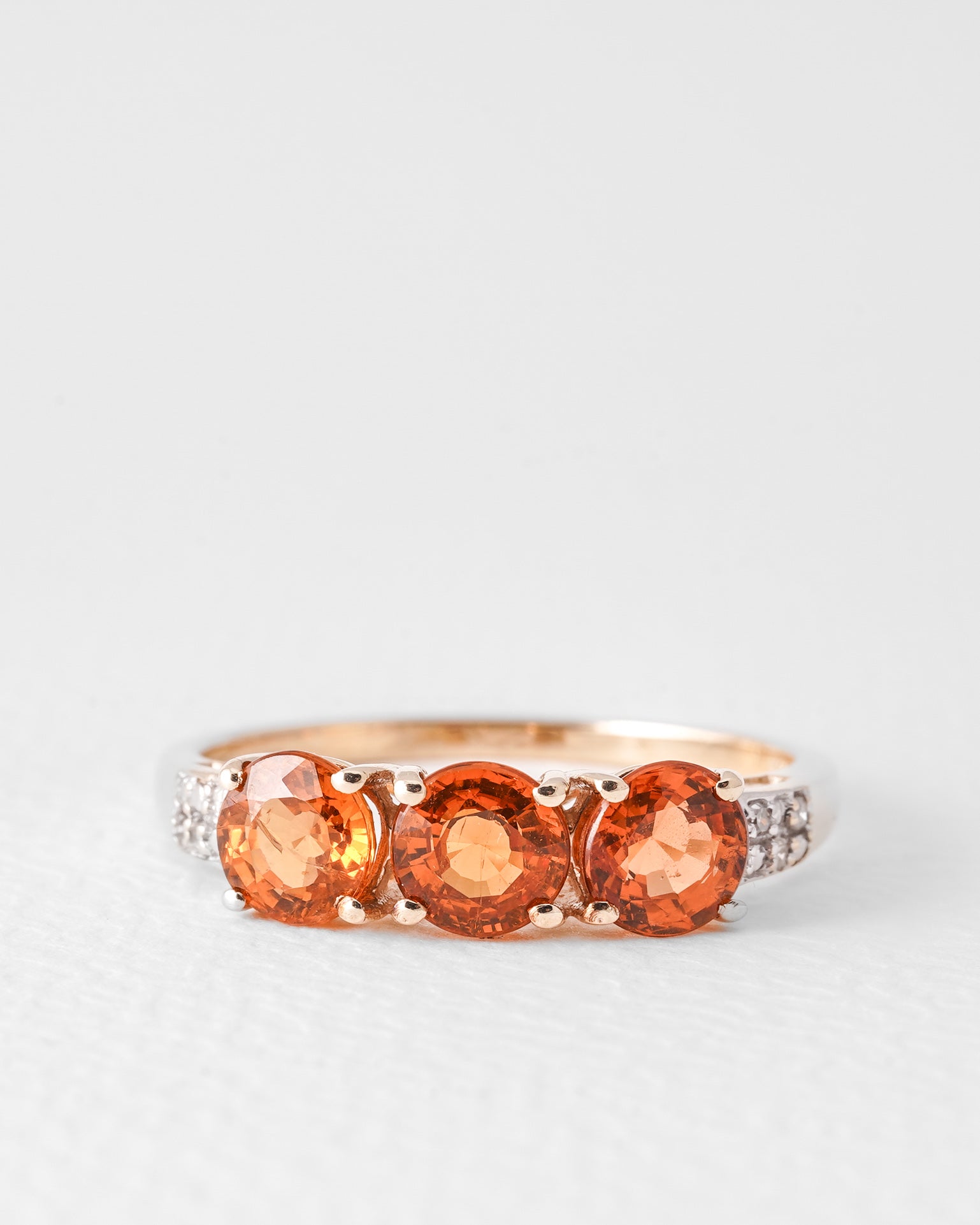 Amé | Vintage Oranje Saffier & Diamant Ring