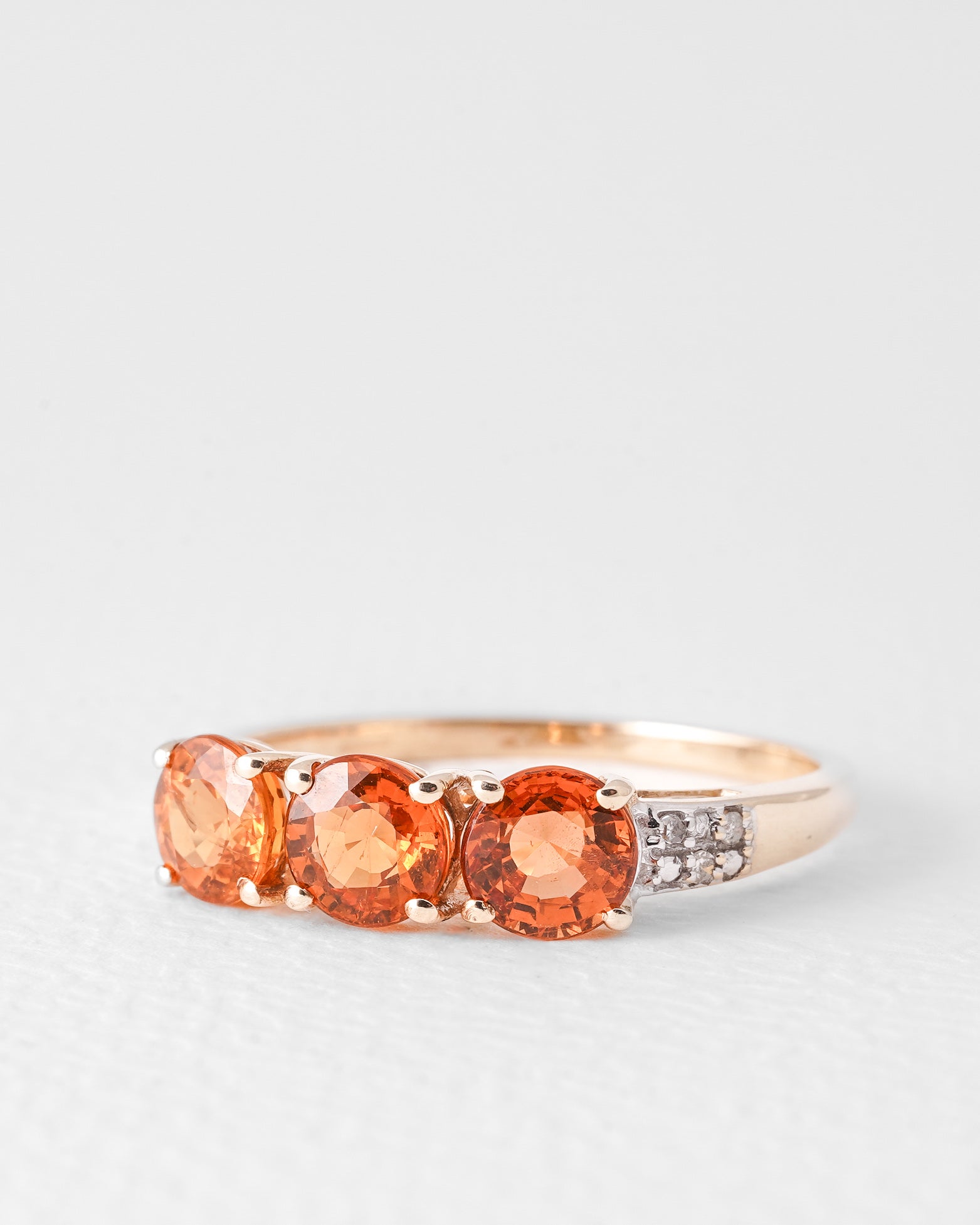 Amé | Vintage Oranje Saffier & Diamant Ring