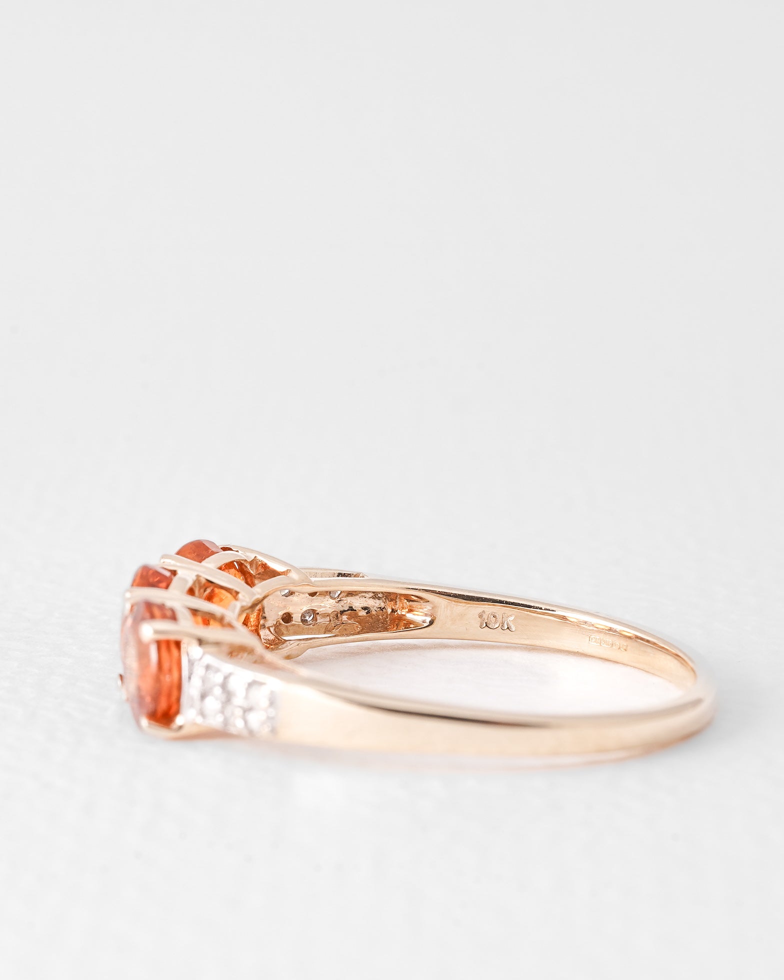 Amé | Vintage Oranje Saffier & Diamant Ring