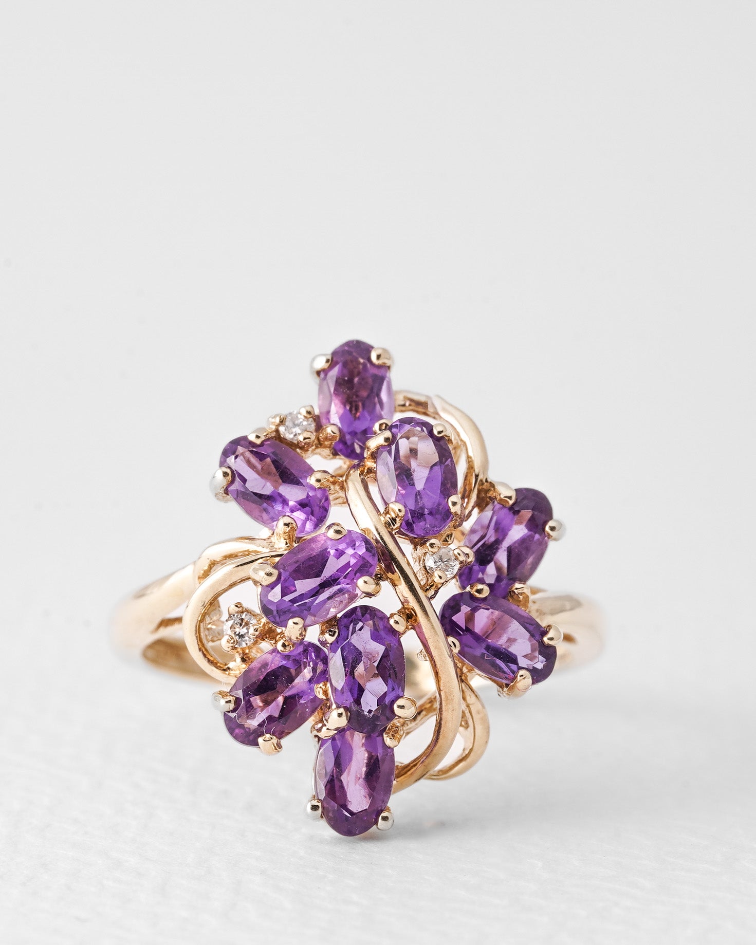 Liva | Vintage Amethist & Diamant Ring
