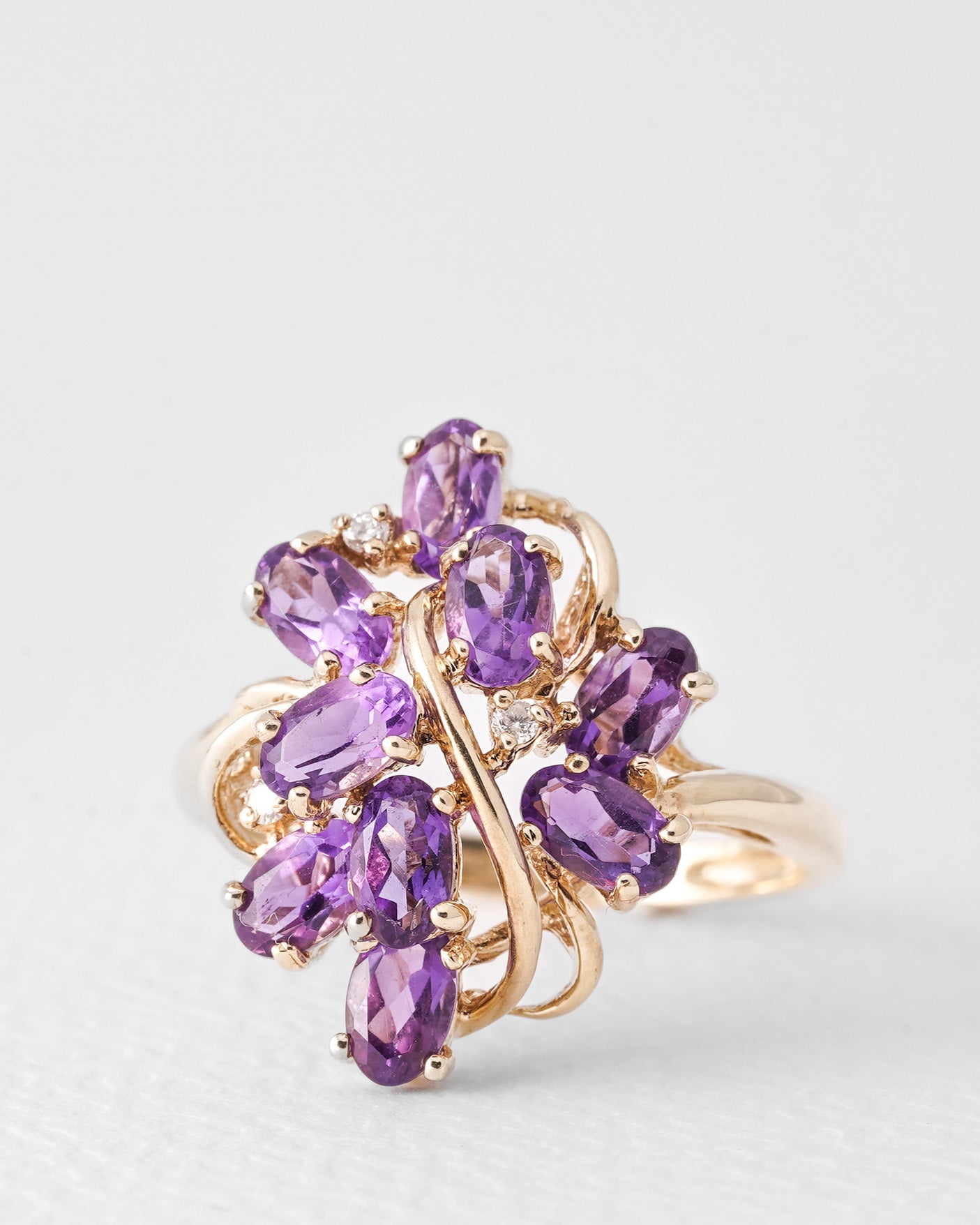 Liva | Vintage Amethist & Diamant Ring