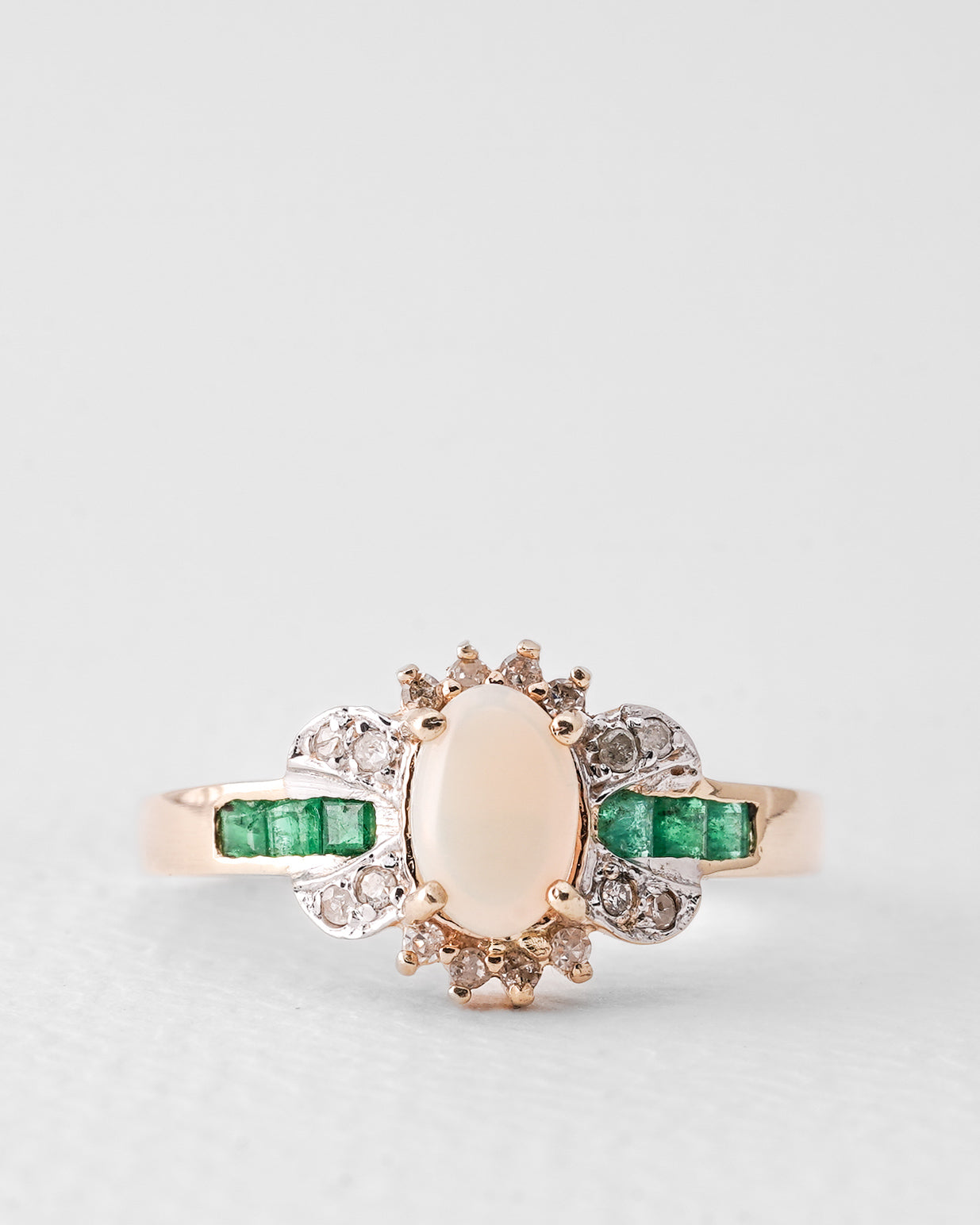 Selemma | Vintage Opaal, Smaragd & Diamant Dress Ring