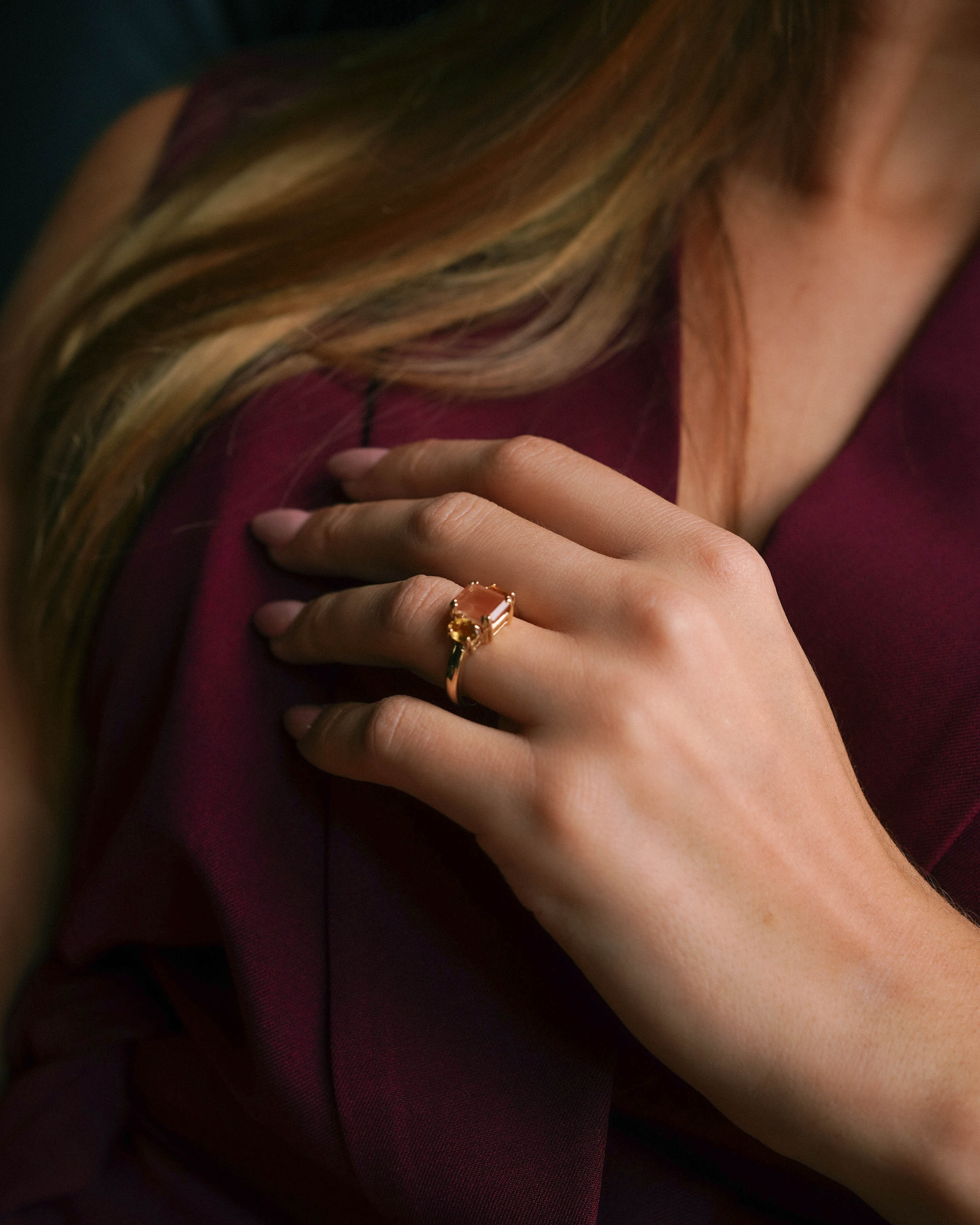 Lieve | Vintage Kwarts & Citrien Dress Ring