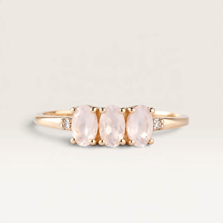 Luna | Regenboogmaansteen & Diamant Ring