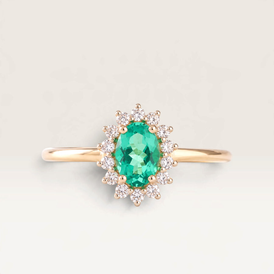 Holly | Columbiaans Smaragd & Diamant Ring