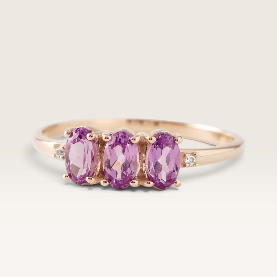 Julie | Triple Amethist & Diamant Ring