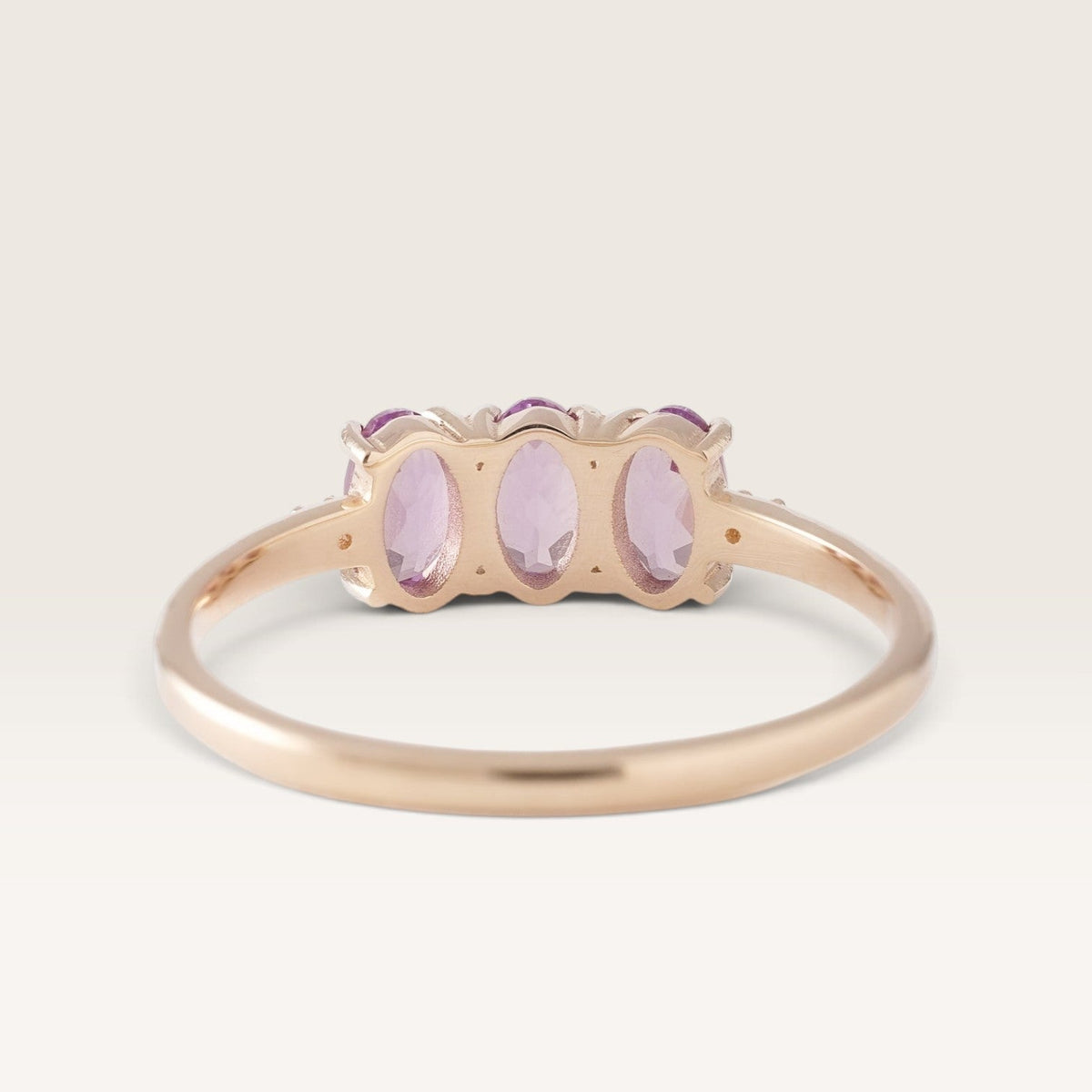 Julie | Triple Amethist & Diamant Ring - Menina Amsterdam