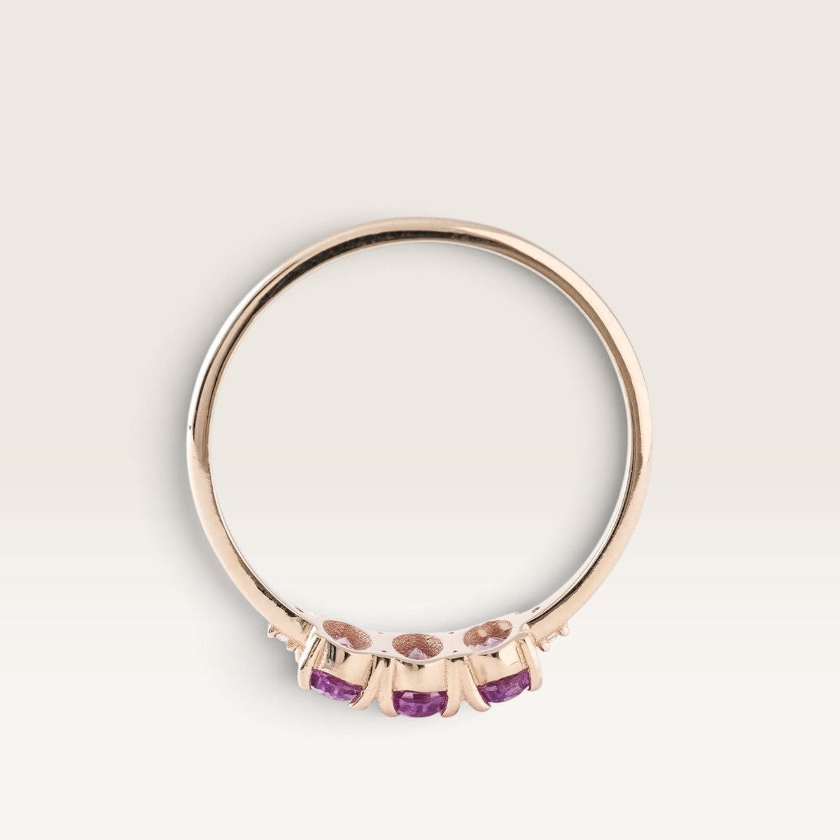 Julie | Triple Amethist & Diamant Ring - Menina Amsterdam