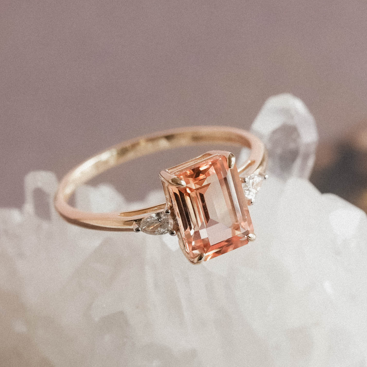 Rosalie | Morganiet & Diamant Ring - Menina Amsterdam