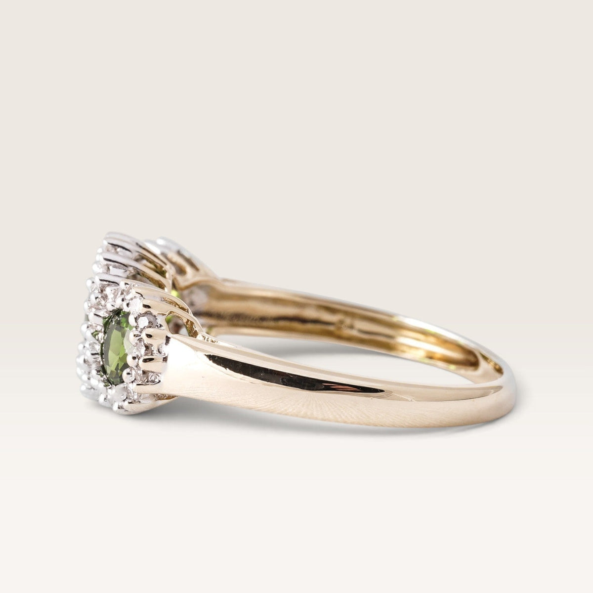 Lirany | Vintage Diopsiet en Diamant Three-Stone Ring - Menina Amsterdam