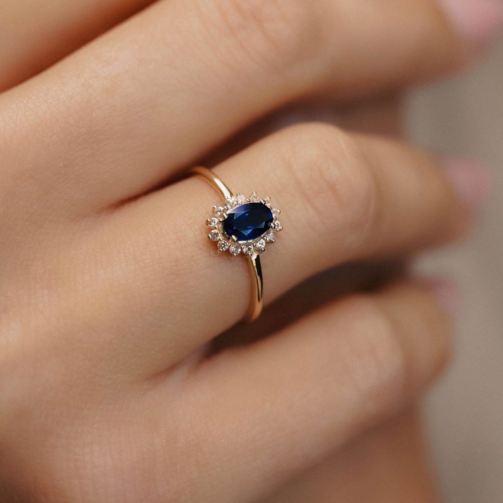 Livia | Saffier & Diamant Cluster Ring - Menina Amsterdam
