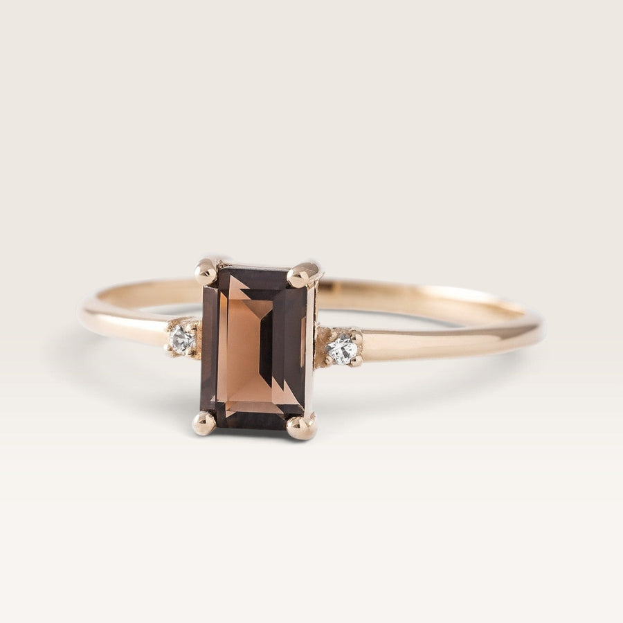 Louise | Rookkwarts Solitaire & Diamant Ring