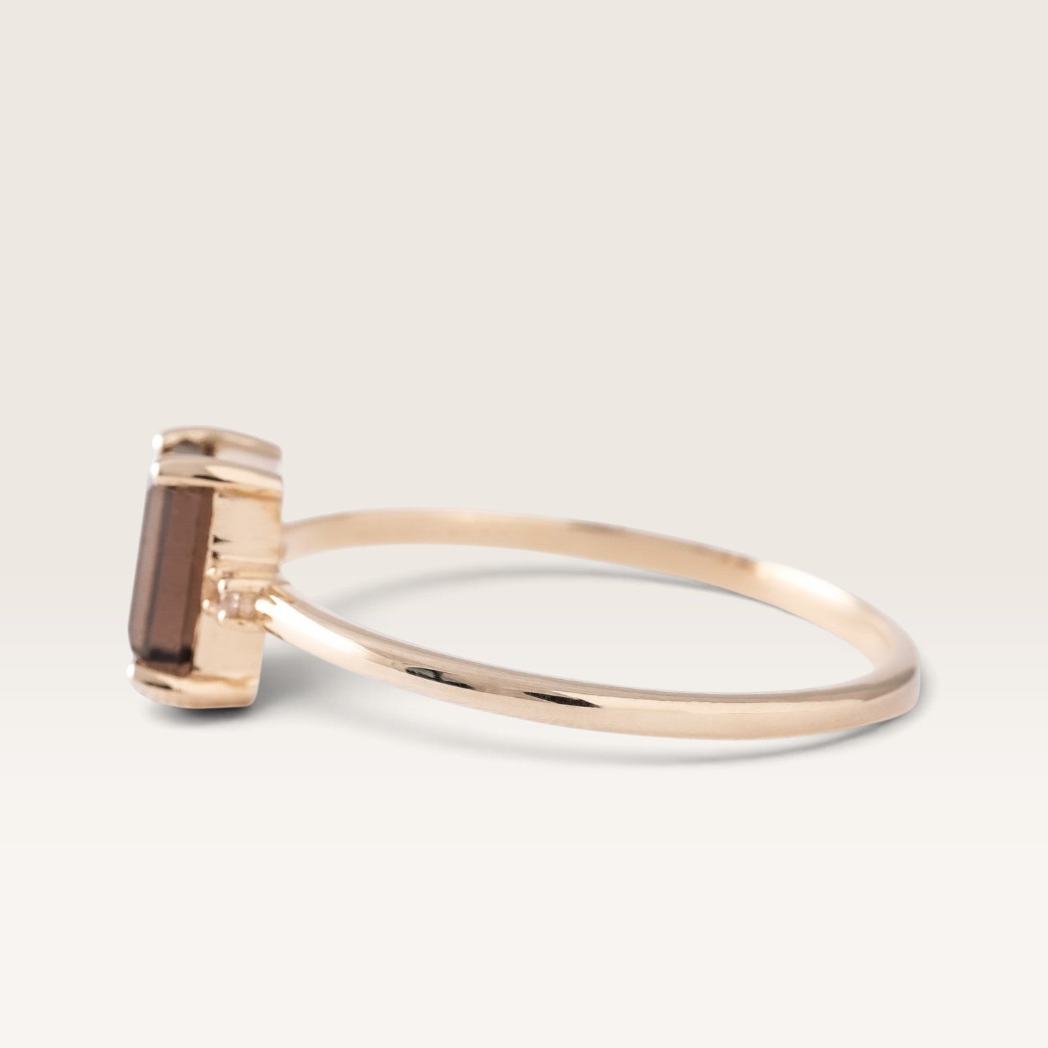 Louise | Rookkwarts Solitaire & Diamant Ring