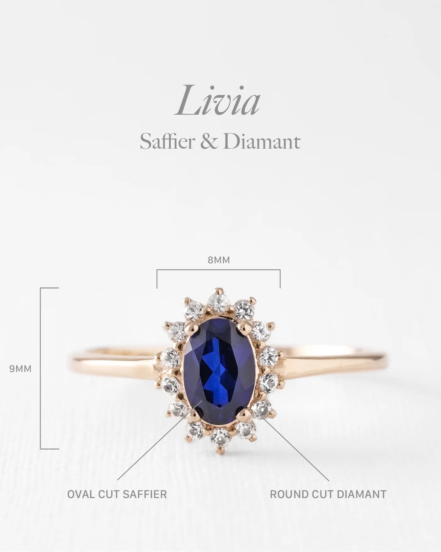 Livia | Saffier & Diamant Cluster Ring - Menina Amsterdam