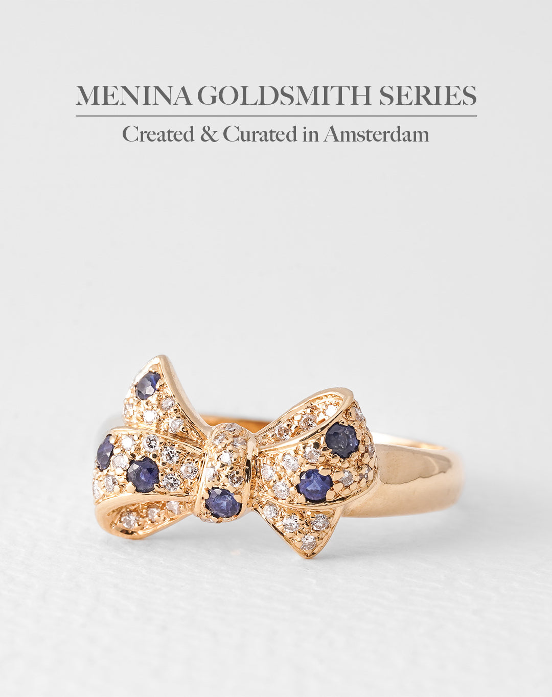 Suprisa | 14K Geel Goud Briljant (0.34ct) & Saffier Strik Ring