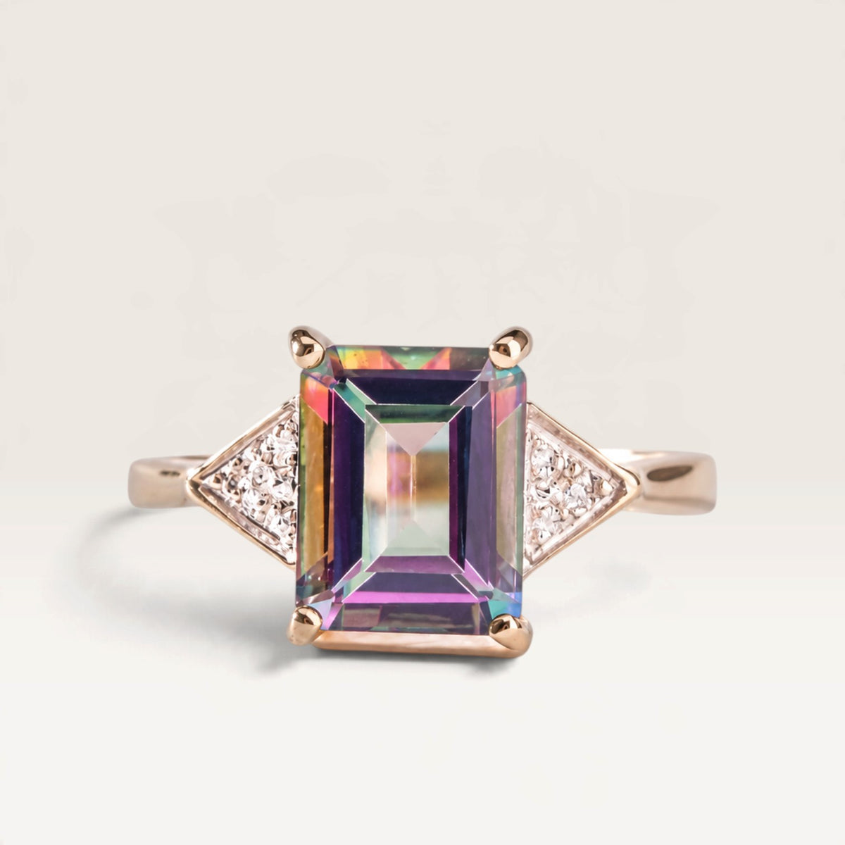Mireille | Vintage Topaas en Diamant ring - Menina Amsterdam