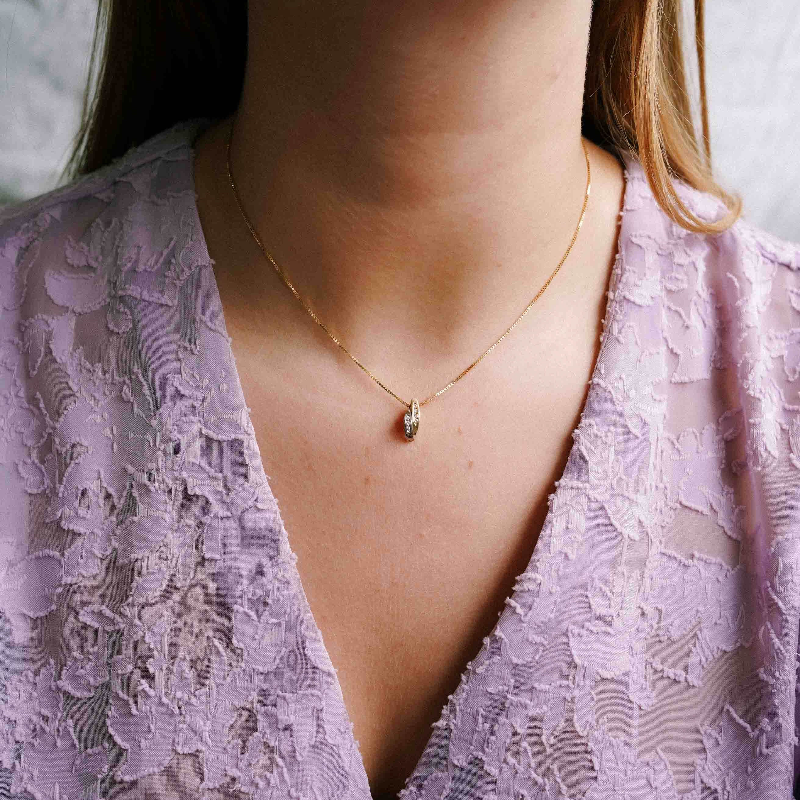 Noa | 14K Twotone Diamant Hanger - Menina Amsterdam