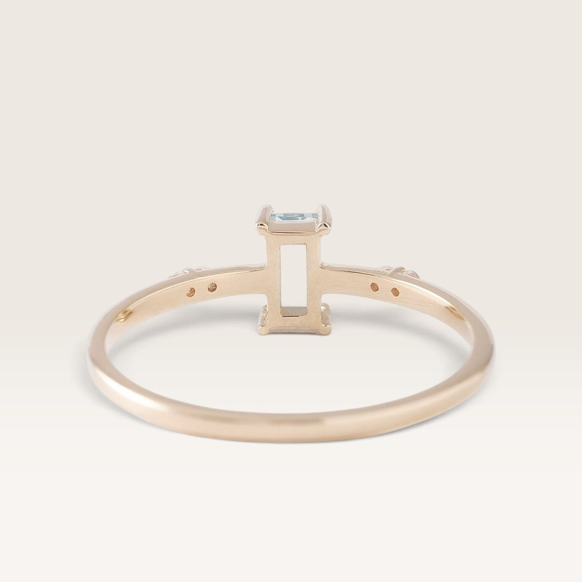 Nova | Aquamarijn Baguette & Diamant Ring - Menina Amsterdam