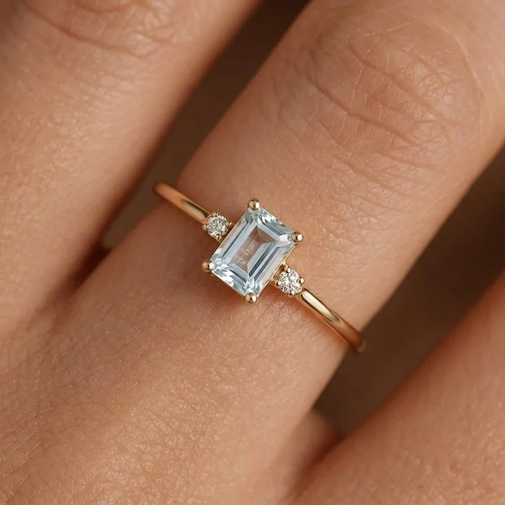 Odette | Aquamarijn & Diamant Ring
