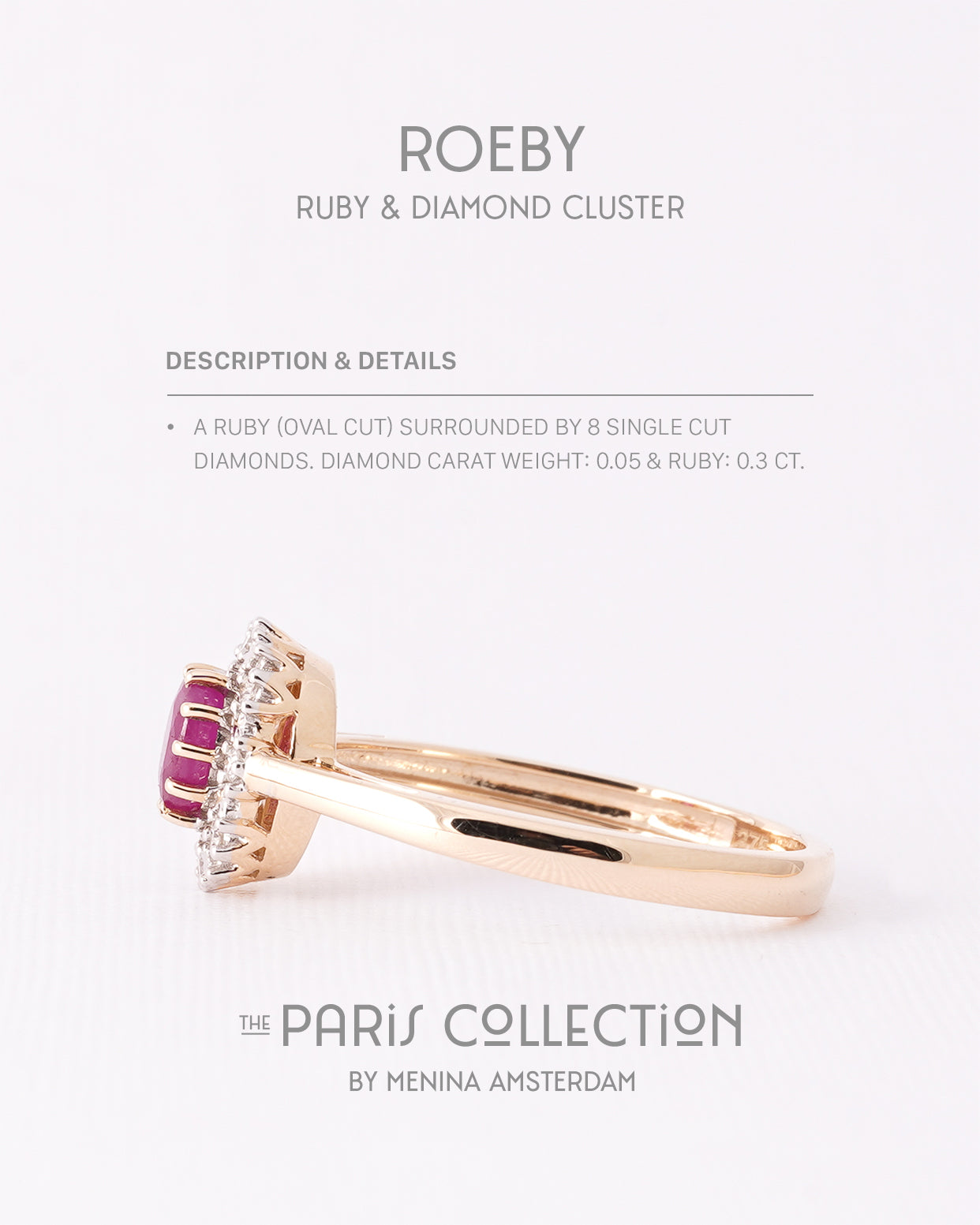 Roeby | 9K & 14K Robijn & Diamant Cluster
