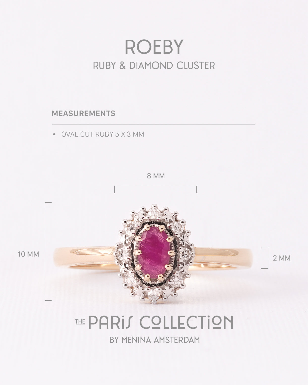 Roeby | 9K & 14K Robijn & Diamant Cluster