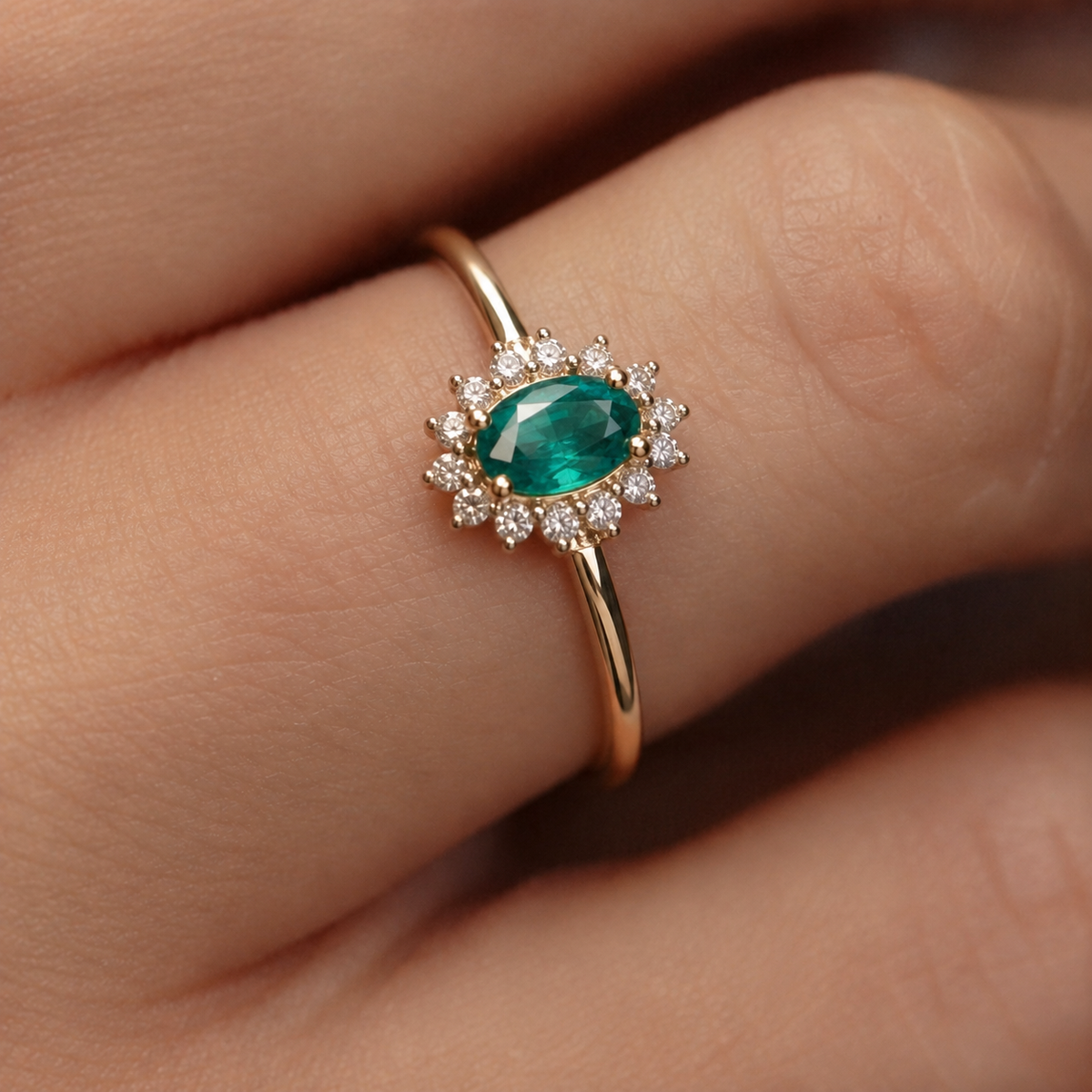 Holly | Columbiaans Smaragd & Diamant Ring